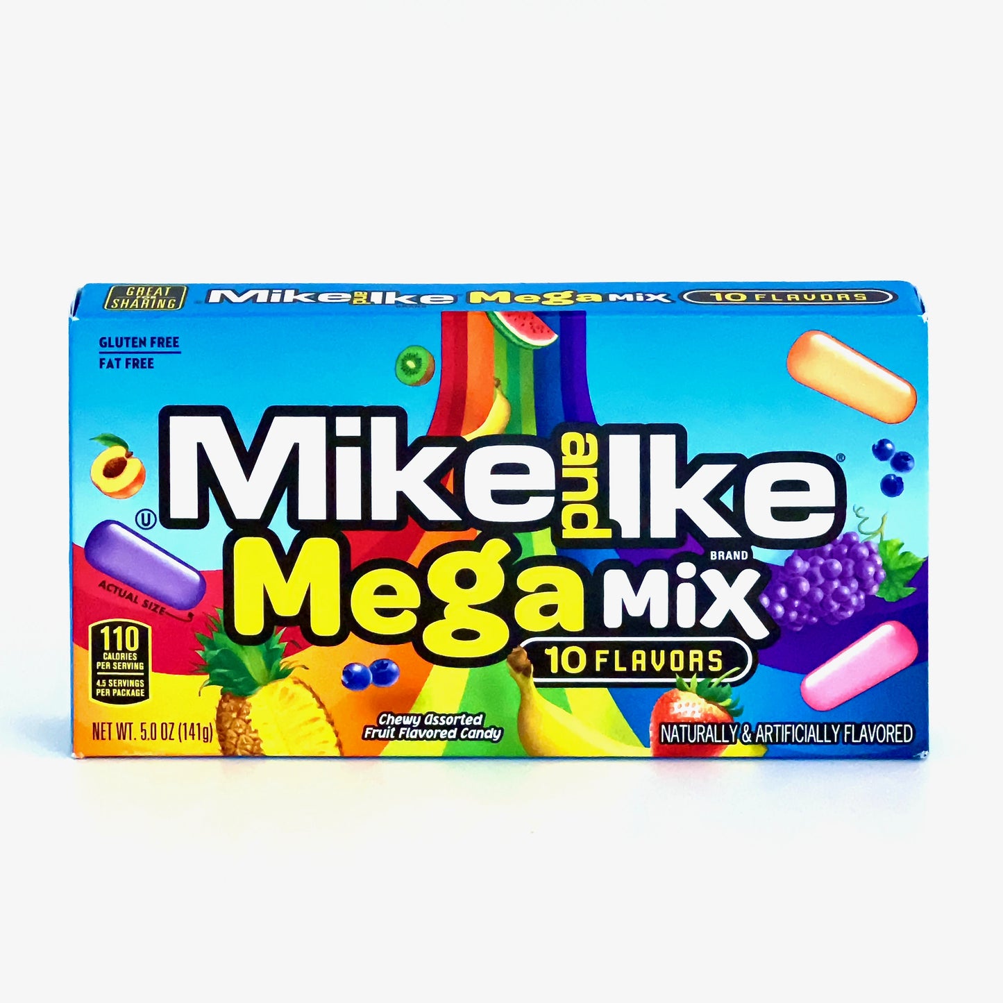 Der Mike and Ike Megamix mit 10 verscheiden fruchtigen Geschmacksrichtungen